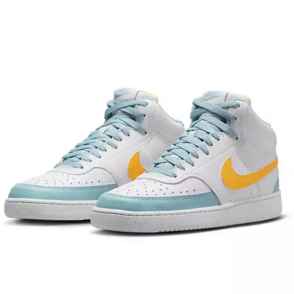 Nike Men’s High-Top Sneakers White, Light Blue & Yellow